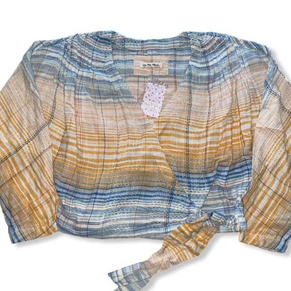 𝅺NWT Free People Maldives Surplice Wrap  Top Misty Size Large - Picture 2 of 10